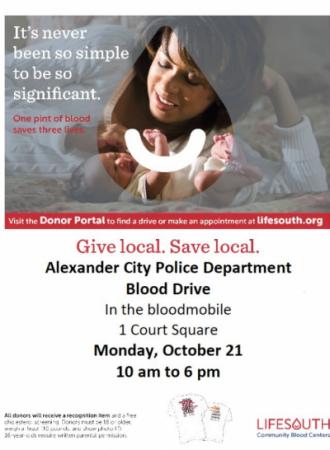 ACPD Blood Drive October 21