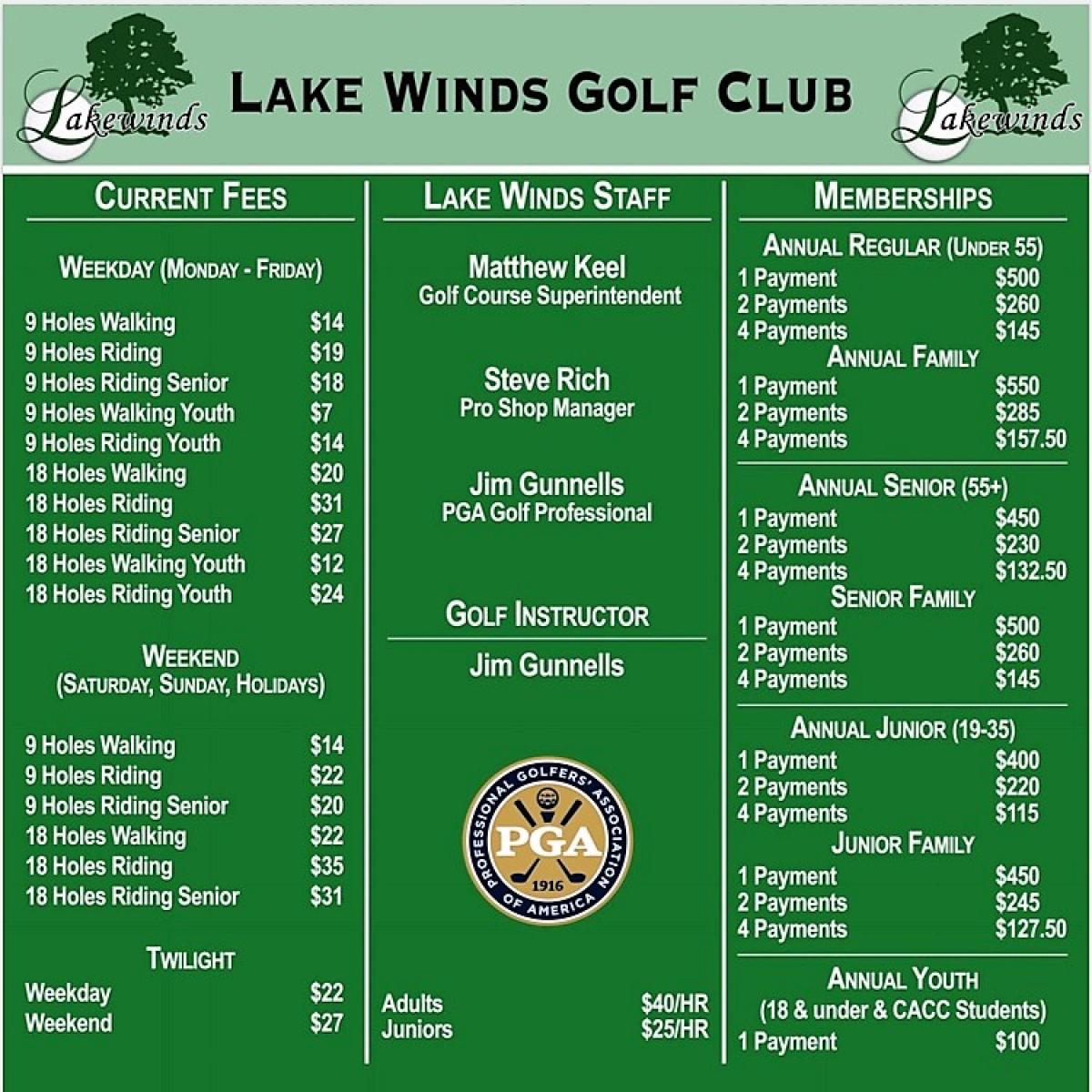 Golf Course Membership Rates